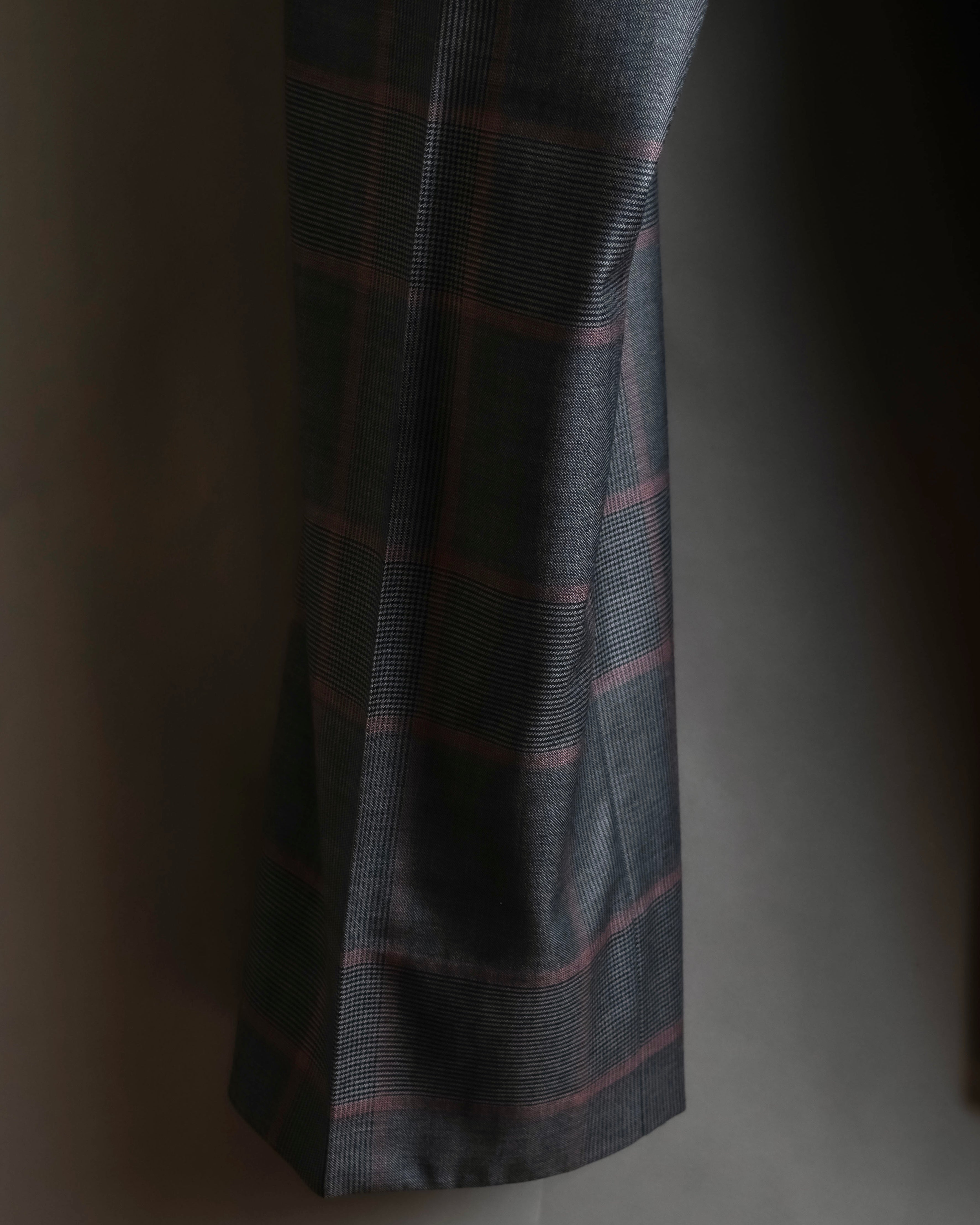 "GUCCI" Glen plaid wool wide tapered slacks