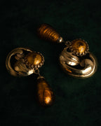 “GIANFRANCO FERRE“ 80’s-90’s Sculptural amber drop earrings