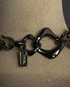 "YVES SAINT LAURENT" Sculptural link chain necklace