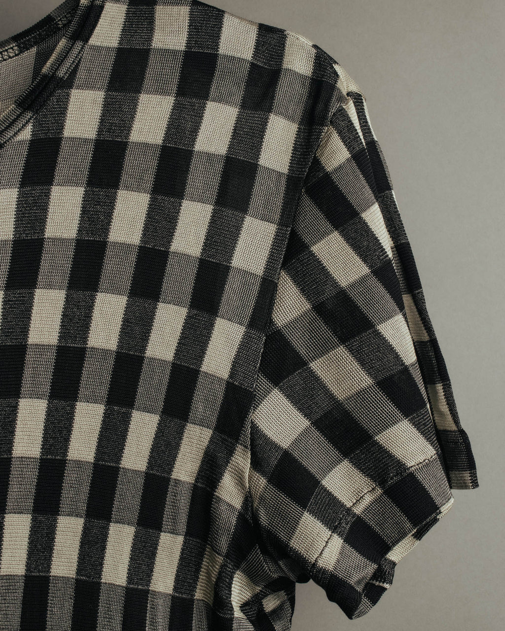 “tricot COMME des GARÇONS” 00’s-10’s Asymmetric gingham draped top