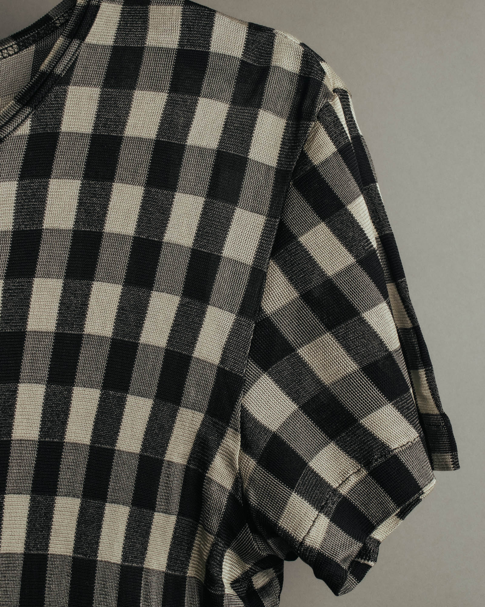“tricot COMME des GARÇONS” 00’s-10’s Asymmetric gingham draped top
