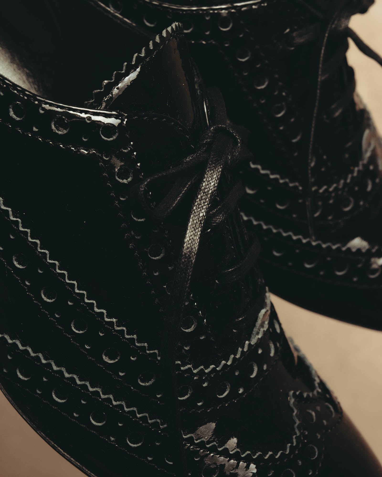 -SPECIAL- “Miu Miu” 2010’s Crystal embellished heel patent leather brogue shoes