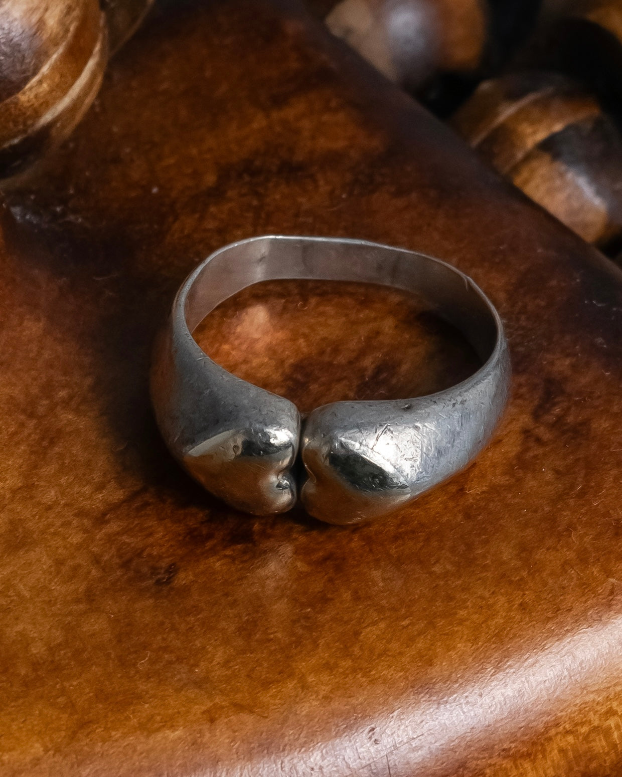 "Vintage bulging organic design silver 925 ring"