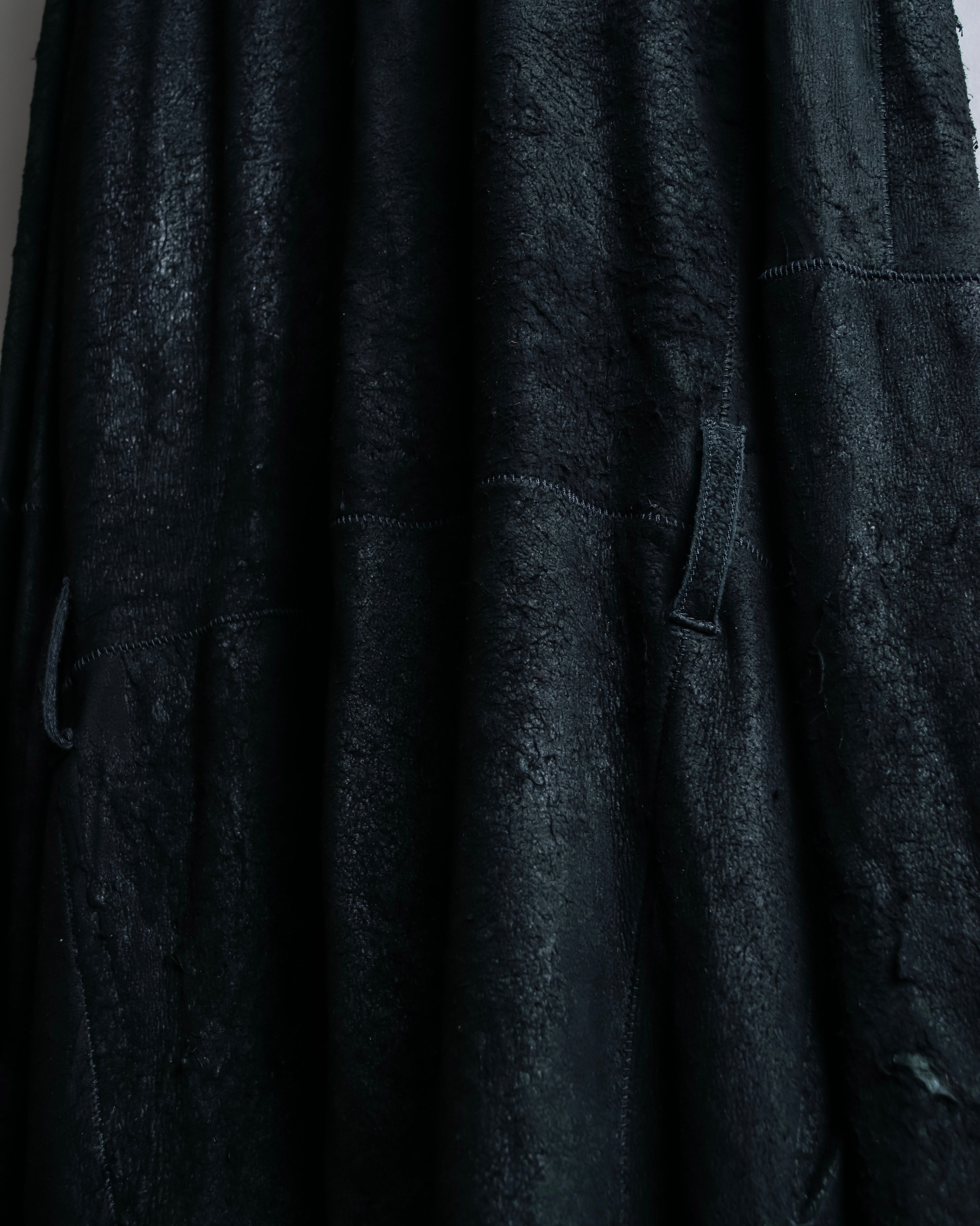 "ISAAC SELLAM" Cut-off design belted leather jacket