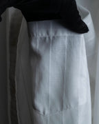 "YVES SAINT LAURENT" 1980's striped weave white shirt