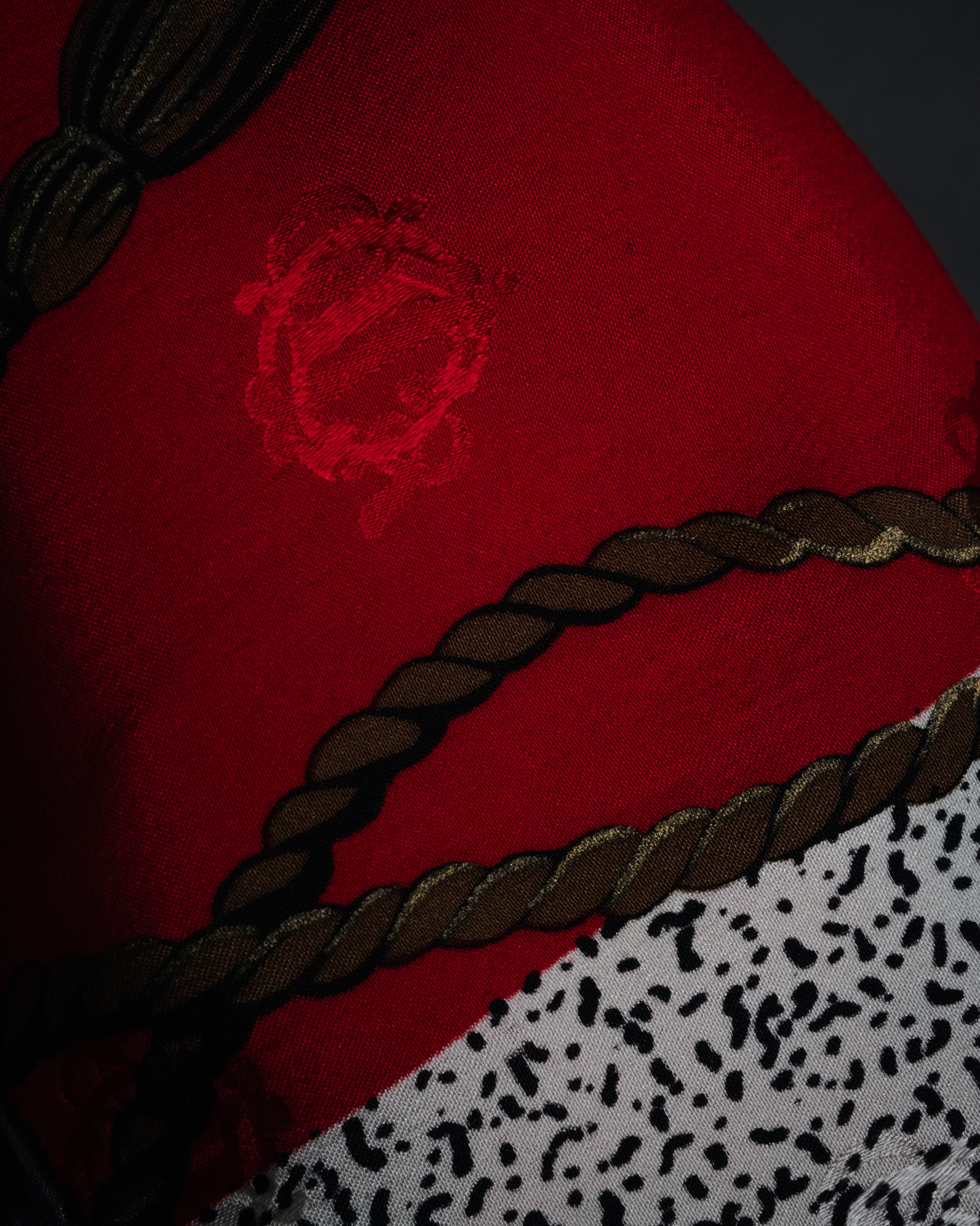 “Christian Dior” 80’s-90’s Jewelry motif monogram silk scarf