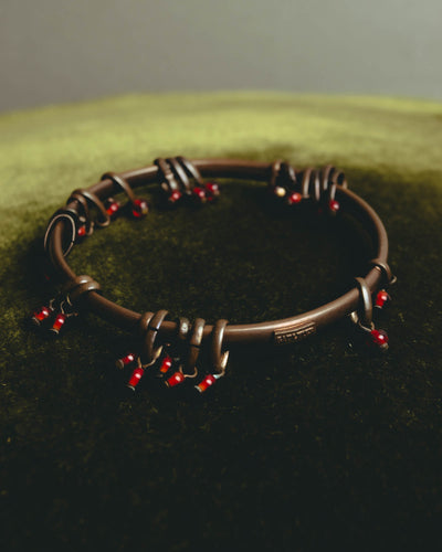"Jean Paul Gaultier" 90's-00's Sculptural red bead bangle