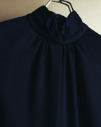 –SPECIAL– "Christian Dior" 80's-90's Sculptural high-neck long dress