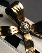 –SPECIAL– “GUCCI” Michele period Ribbon pearl embellished leather belt