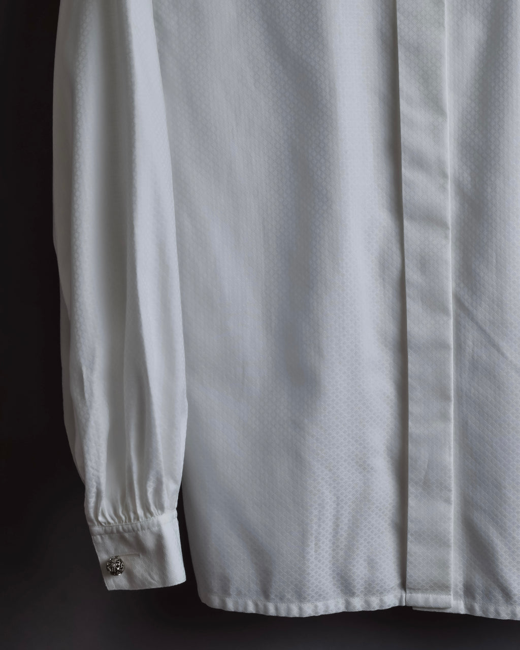 "Christian Dior" Diamond pattern woven metal button shirt