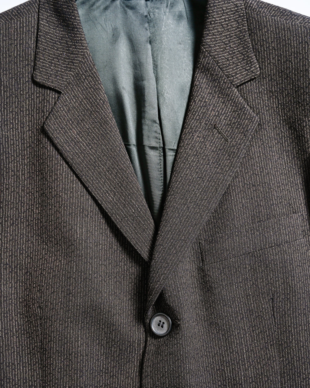 DOLCE & GABBANA/ 2015 Silver Pin Striped Single Breasted Set-up Brown