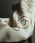 "Hermès" 90's Calligraphy print silk scarf