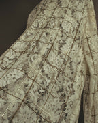 -SPECIAL- "CHANEL" 10's-20's Embellished floral lace and pearl check oversized shirt