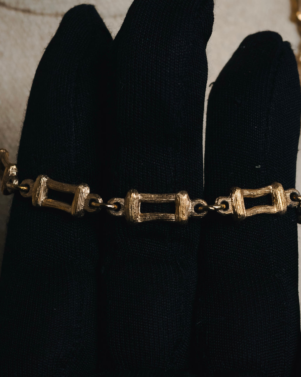 "Christian Dior" 80’s textured geometric link chain necklace