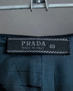 "PRADA" Short length tailored jacket & cropped skirt navy color set up
