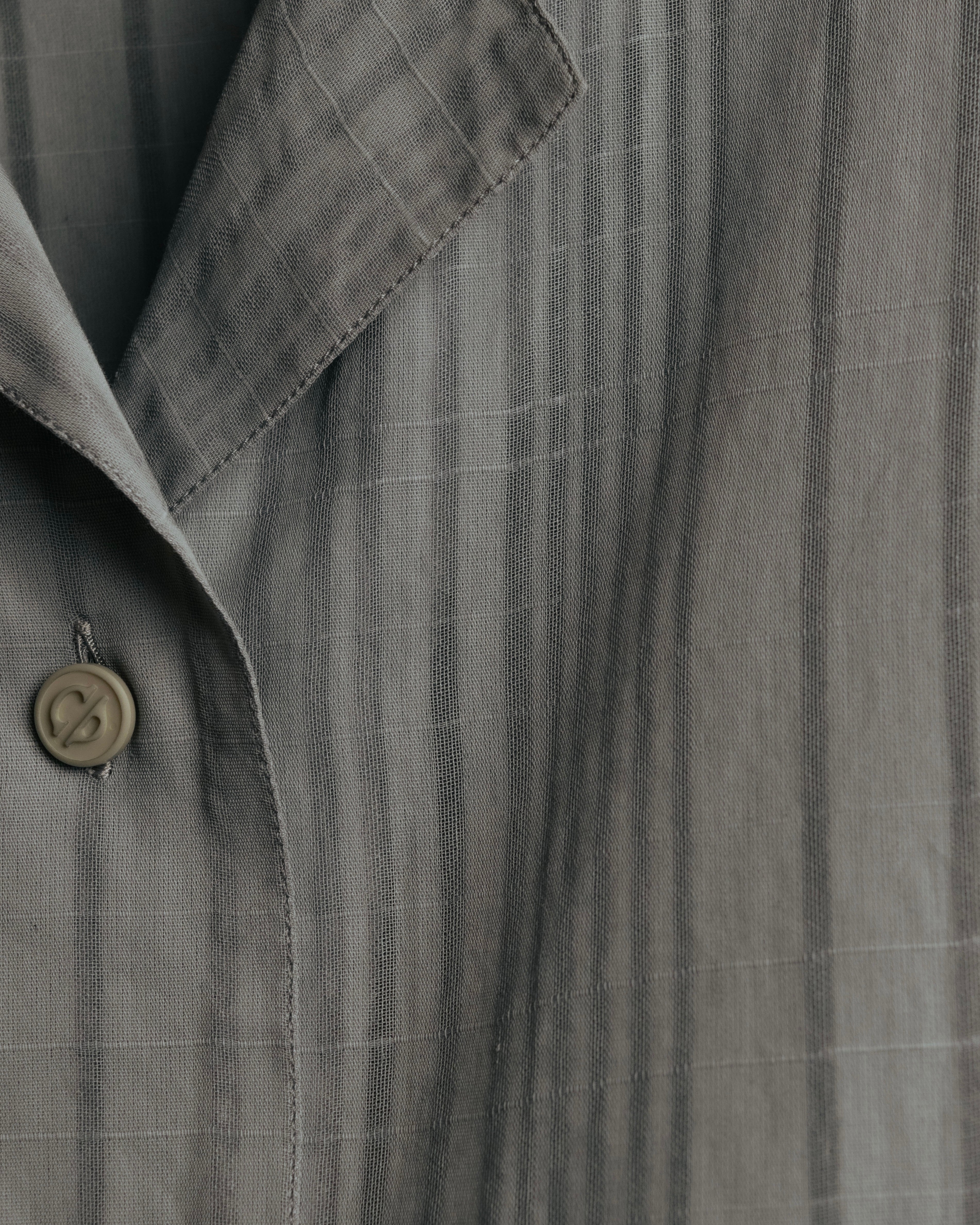 “Christian Dior” 80’s-90’s Sheer check open collar shirt