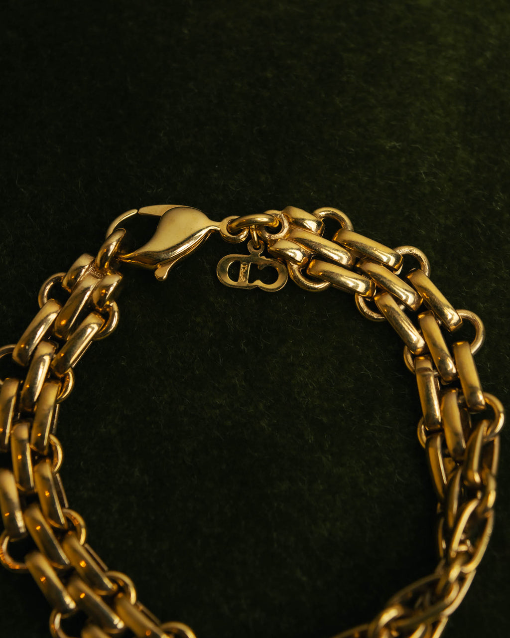 "Christian Dior" 80's-90's Gold-tone chain bracelet