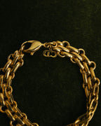 "Christian Dior" 80's-90's Gold-tone chain bracelet