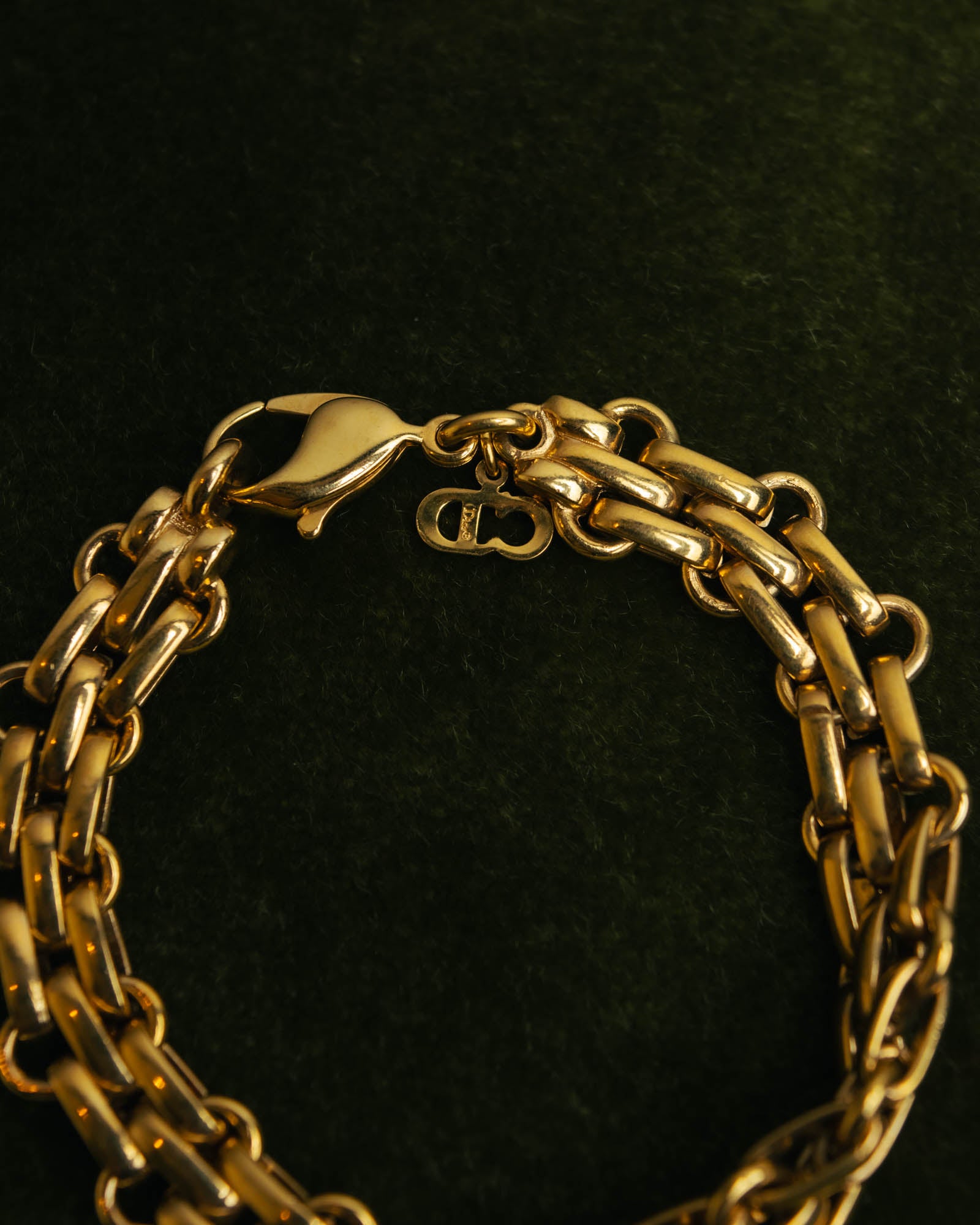 "Christian Dior" 80's-90's Gold-tone chain bracelet