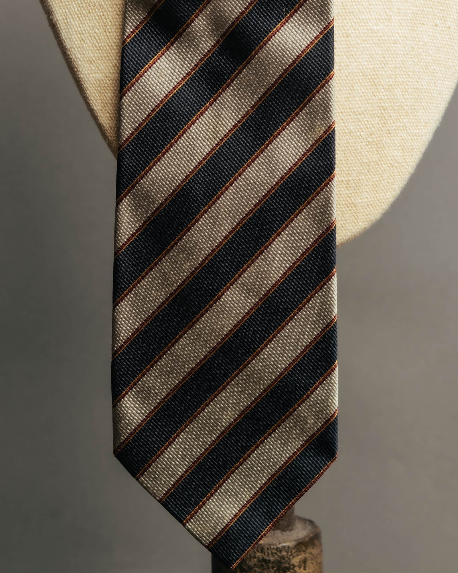 "CHANEL" 90's-00's Classic silk regimental striped tie