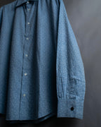 "HERMES" Saxe blue jacquard cotton shirt