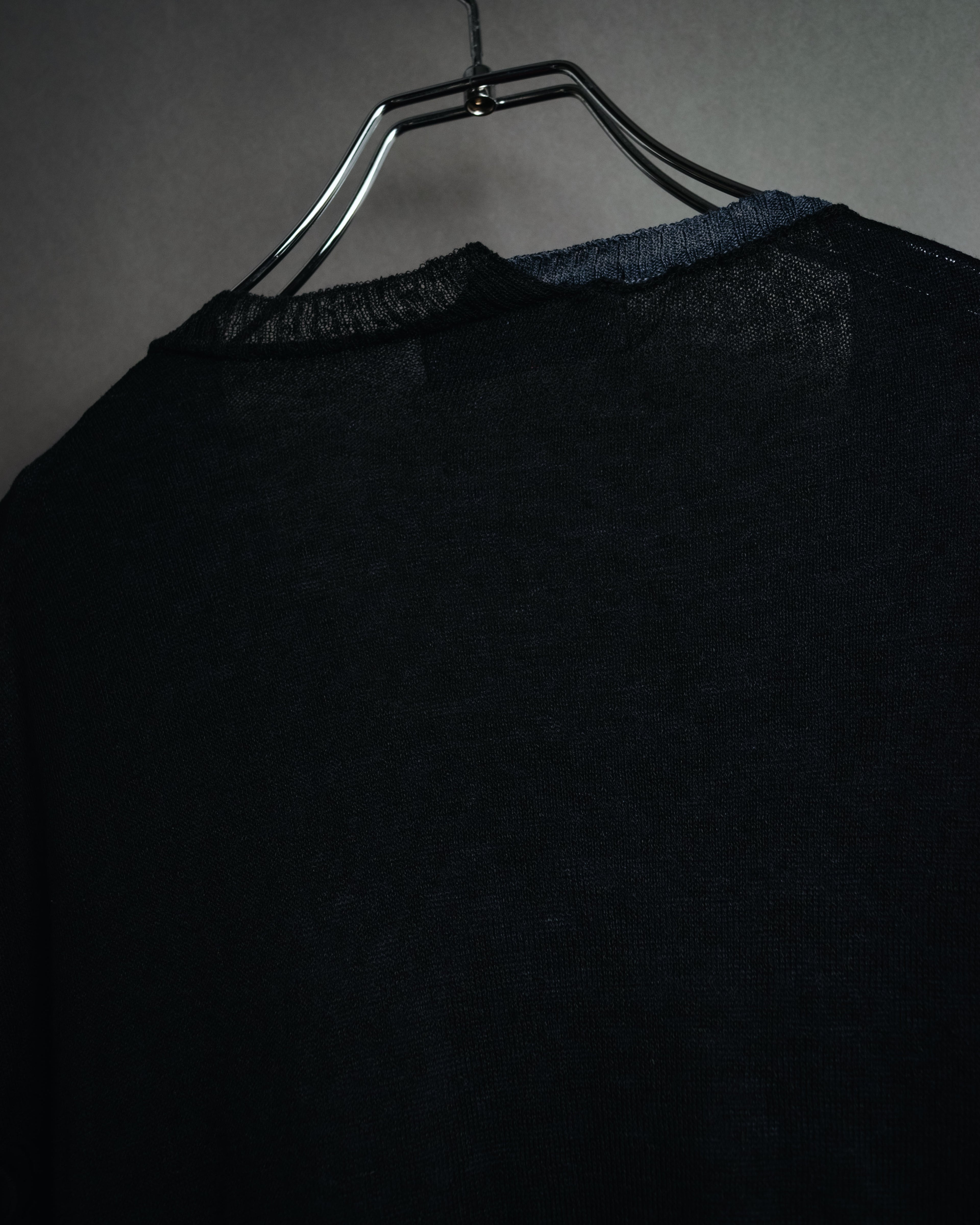 "Yohji Yamamoto POUR HOMME" 24SS layered sheer knit pullover