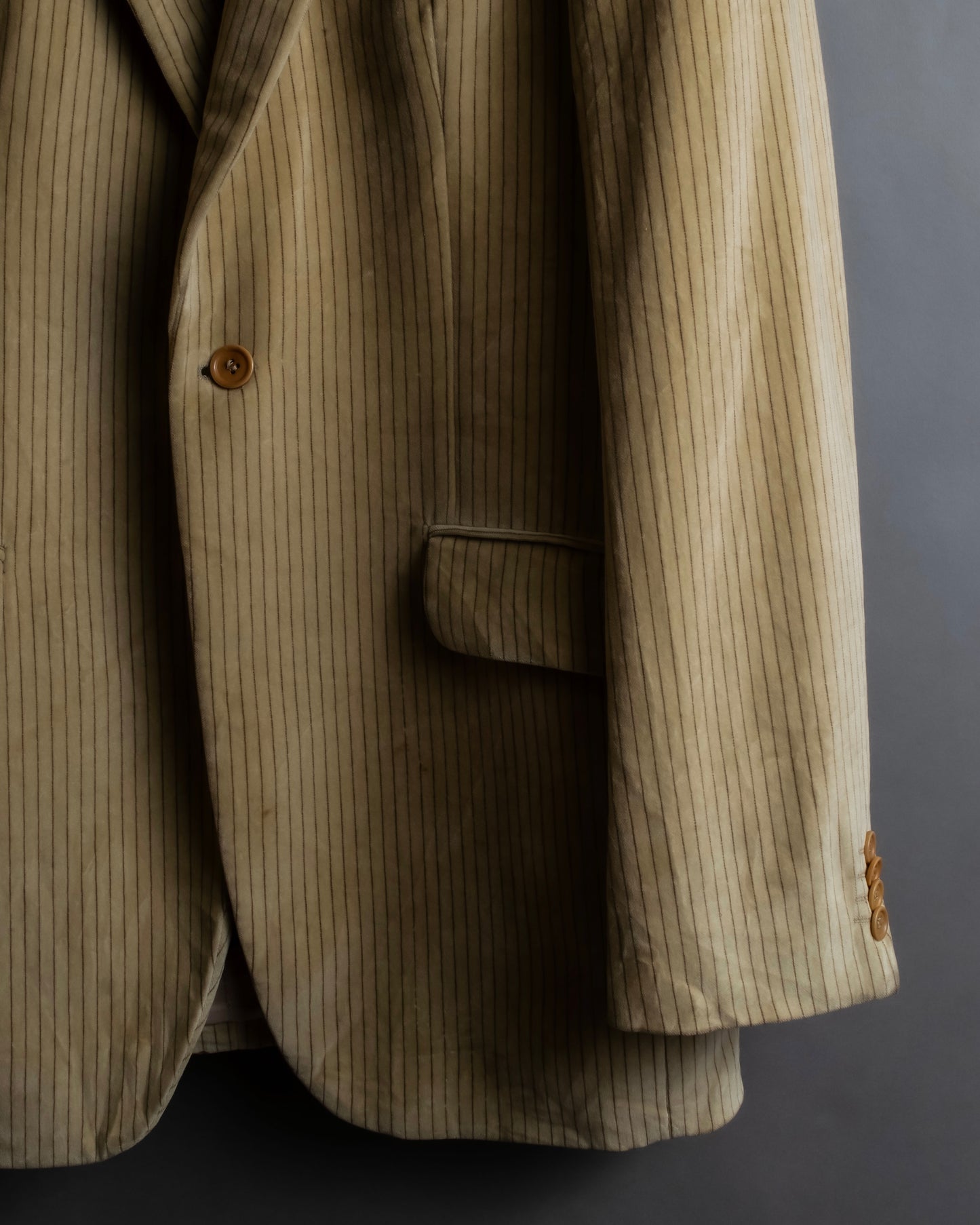 "Vintage brushed peak lapel 1 button tailored jacket"