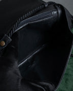 "FENDI" 80's Karl Lagerfeld design braided leather shoulder bag