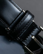 "BURBERRY" Equestrian Knight design leather belt