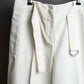 "MAISON MARGIELA" Wide flare silhouette belted cotton linen pants