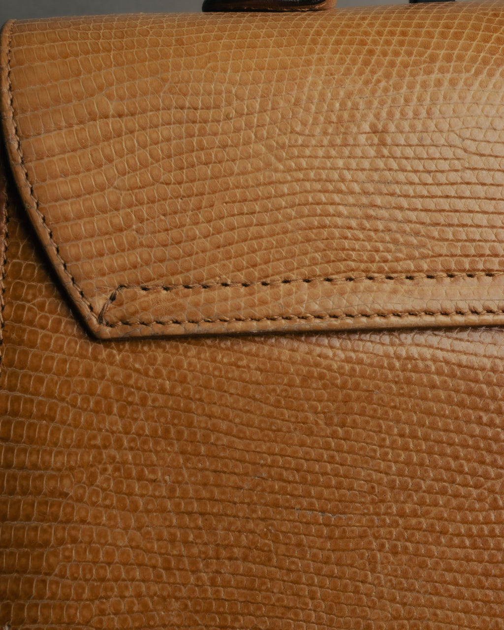 -SPECIAL- “Salvatore Ferragamo” 90’s lizard leather gancini 2way flap bag