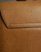 -SPECIAL- “Salvatore Ferragamo” 90’s lizard leather gancini 2way flap bag