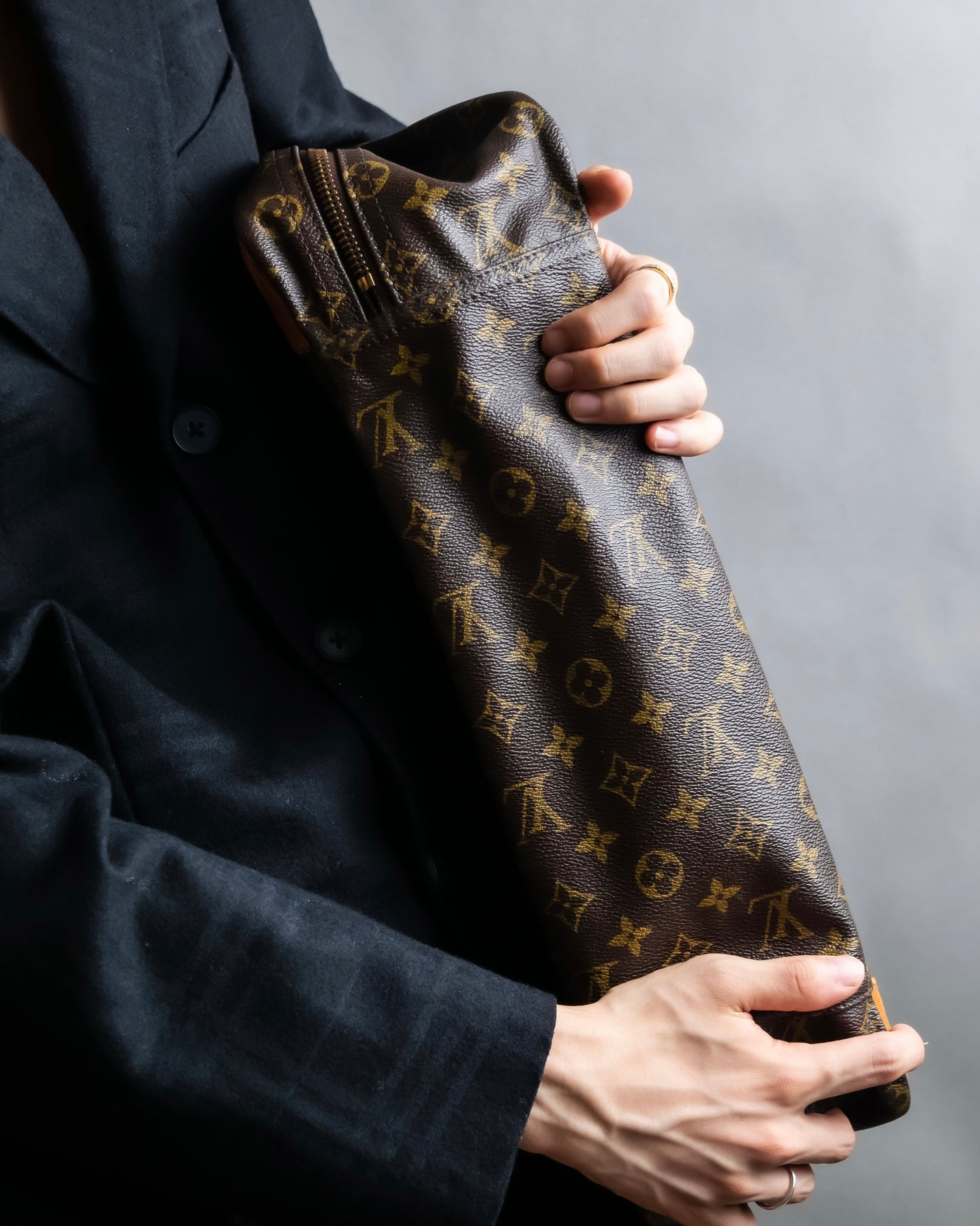 "LOUIS VUITTON" Porto document voyage monogram pattern boston bag