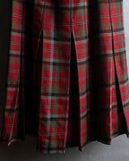Vintage tartan check pleated skirt