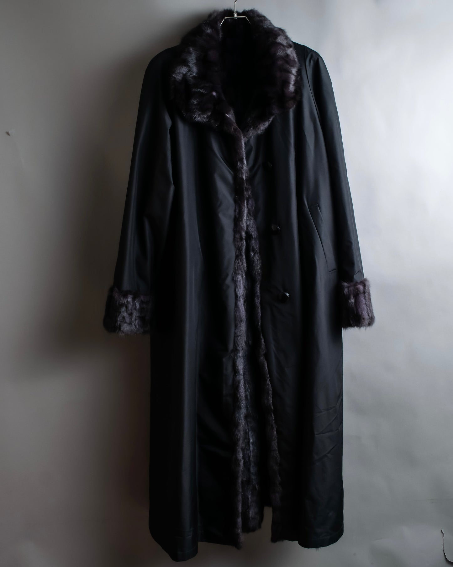 Vintage squirrel fur reversible maxi length coat