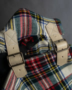 "PINK HOUSE" Tartan check pleated wrap skirt