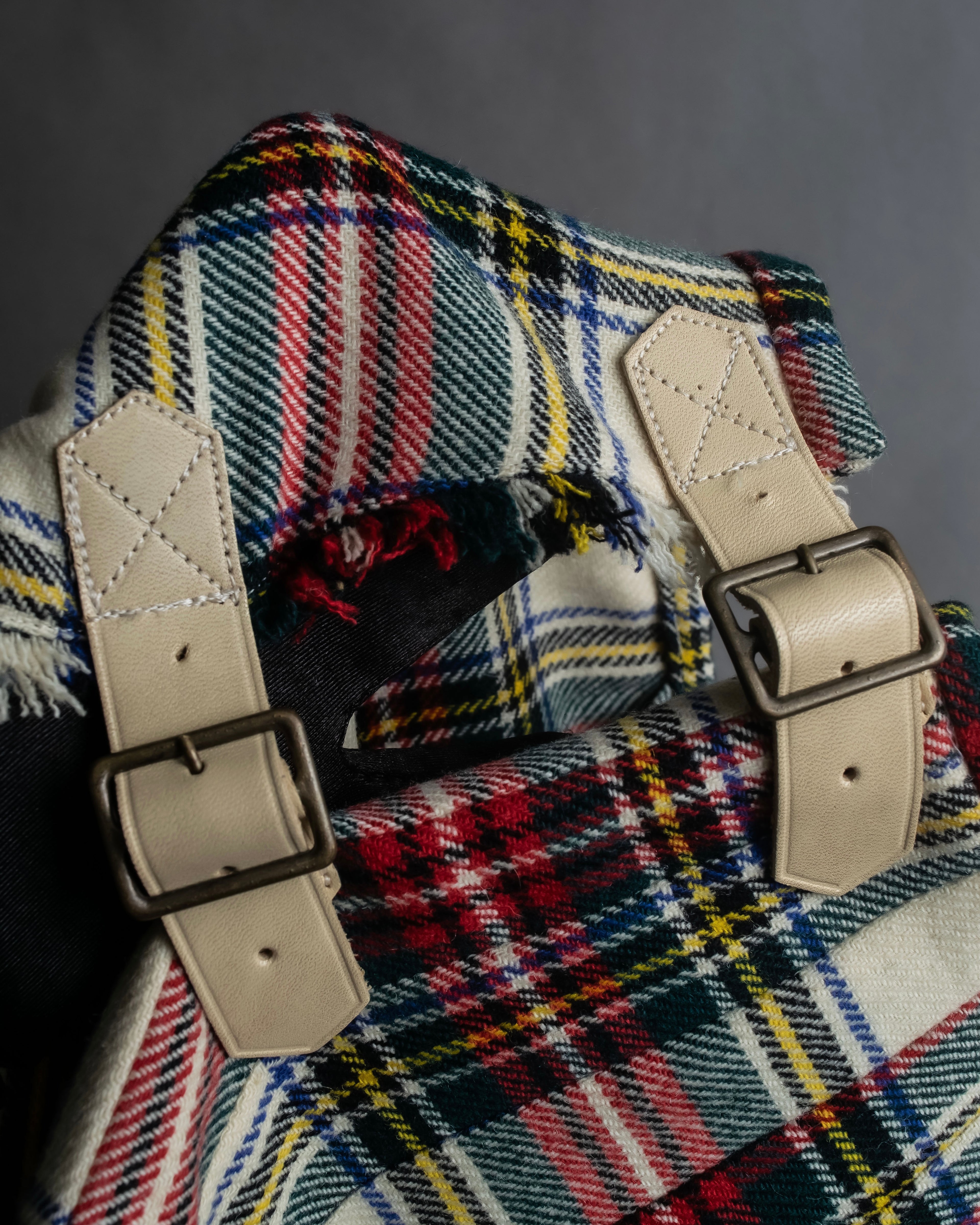 "PINK HOUSE" Tartan check pleated wrap skirt