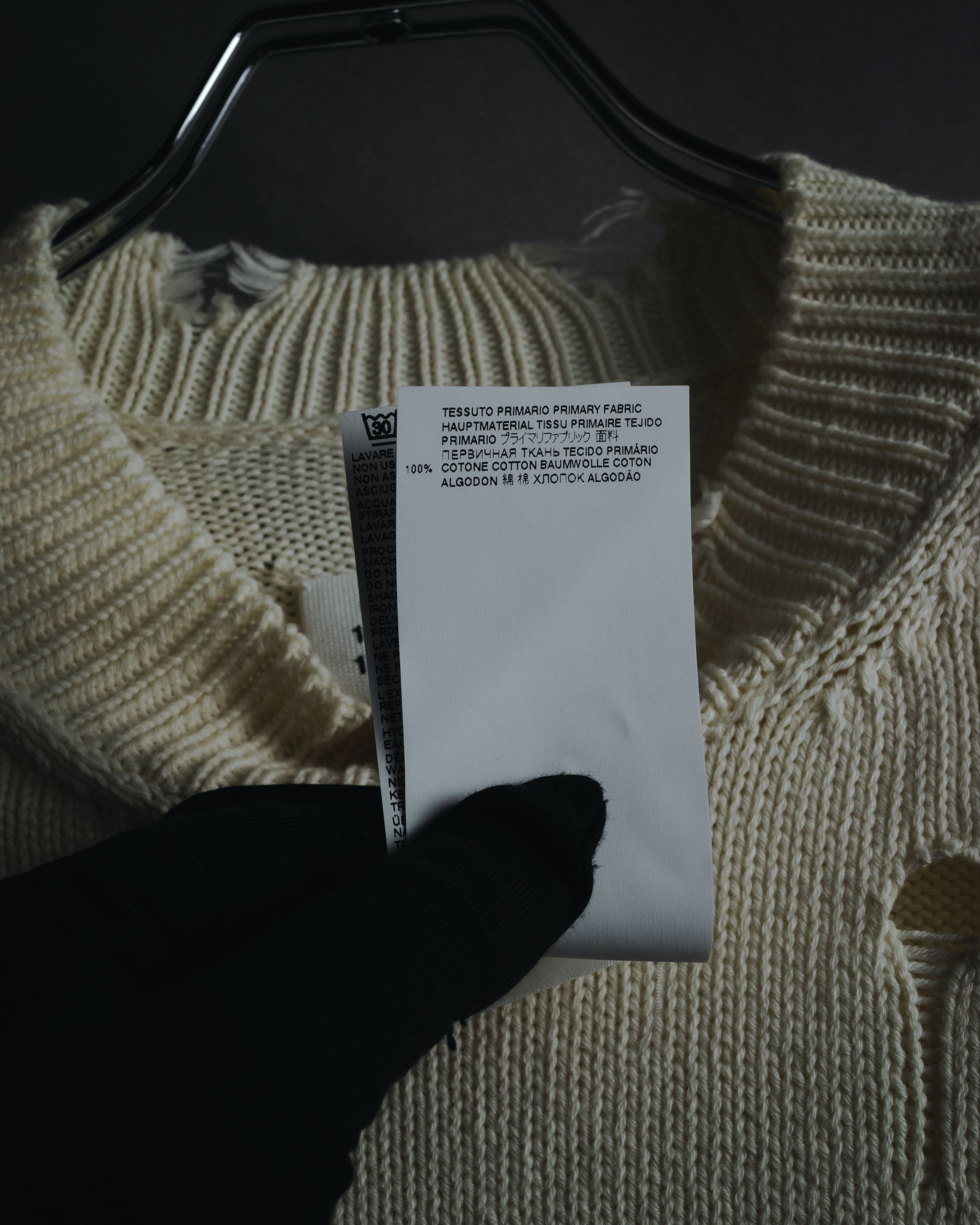 "Maison Margiela" 2022SS Destroyed rib-knit sweater