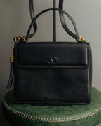 “Valentino Garavani” 90’s-00’s Structured V logo leather handbag