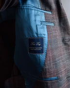 "Tex Teq" Gradient check pattern tailored jacket