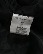 VINTAGE / Architectural Leather Jacket Dark Brown