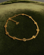 "Christian Dior" 90's-00's Fluted gold tone chain anklet