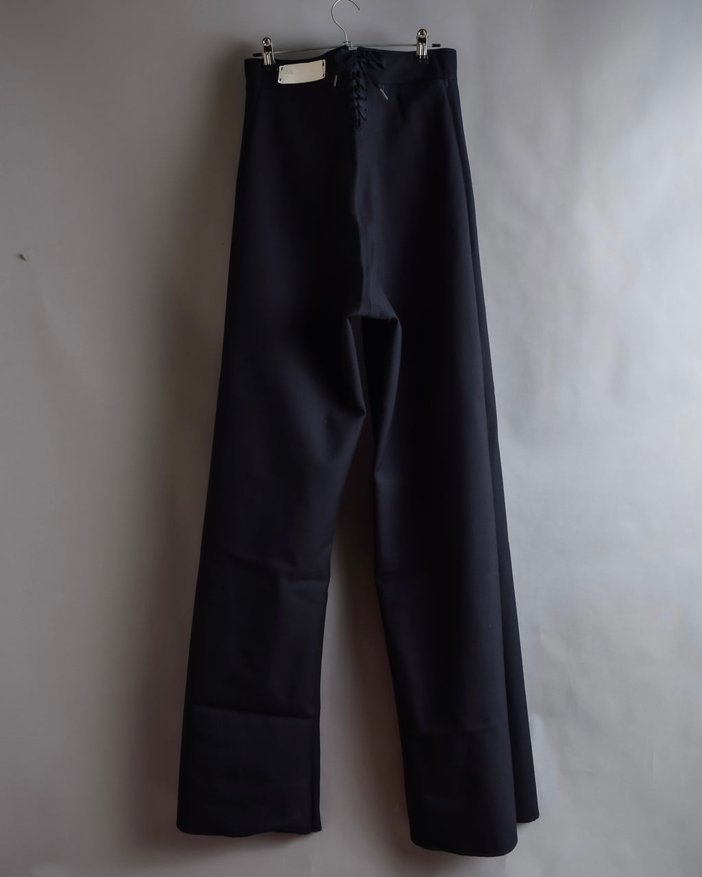 "US navy inspired lace back wide sailor pants"