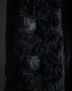 -SPECIAL- "GUCCI" 90's-00's Leather combination fur long coat