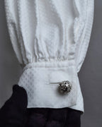 "Christian Dior" Diamond pattern woven metal button shirt