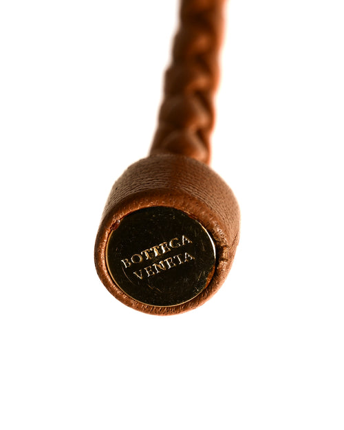 BOTTEGA VENETA/ Intrecciato Leather Belt Brown
