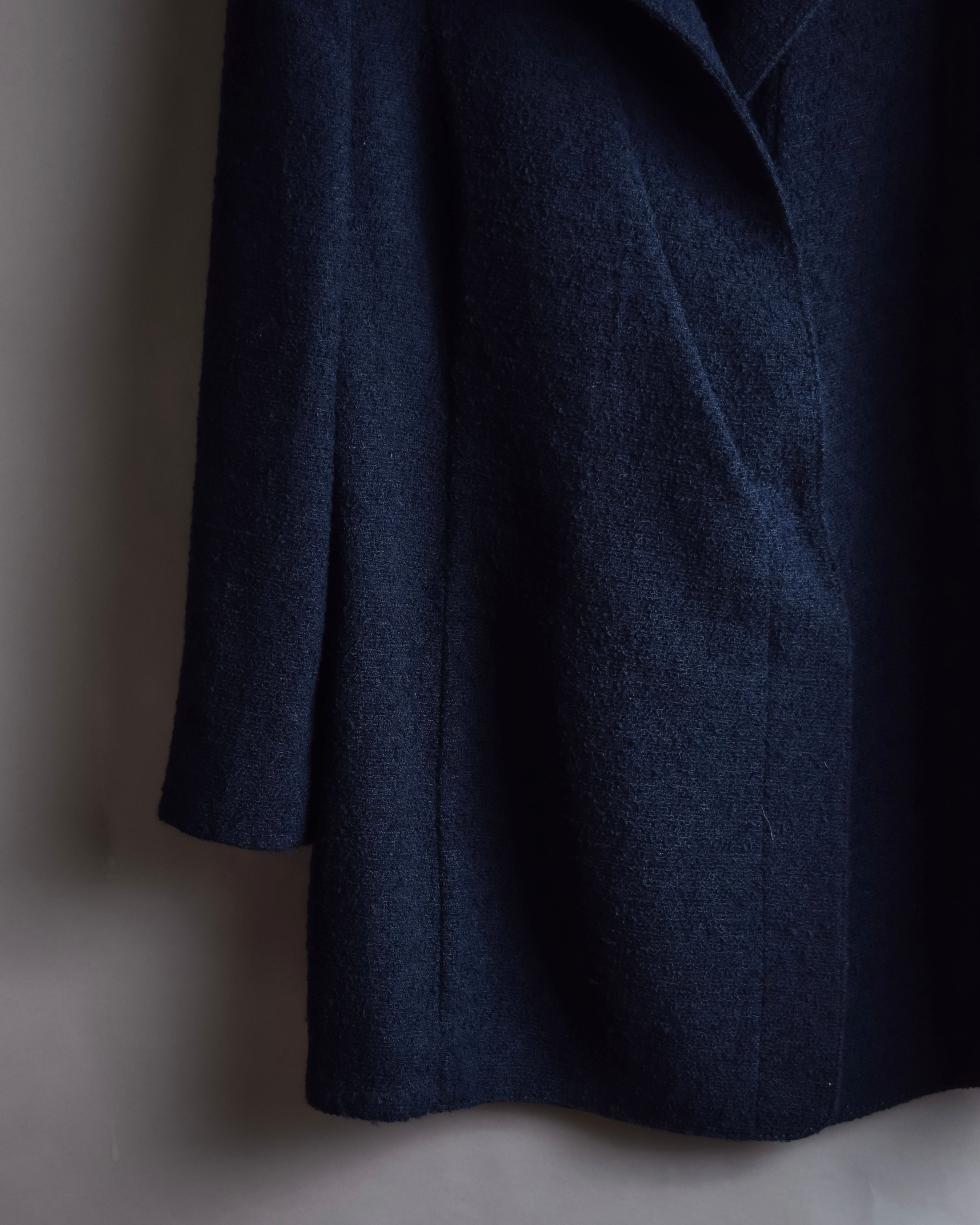 "VALENTINO" Wool boucle concealed front tailored jacket