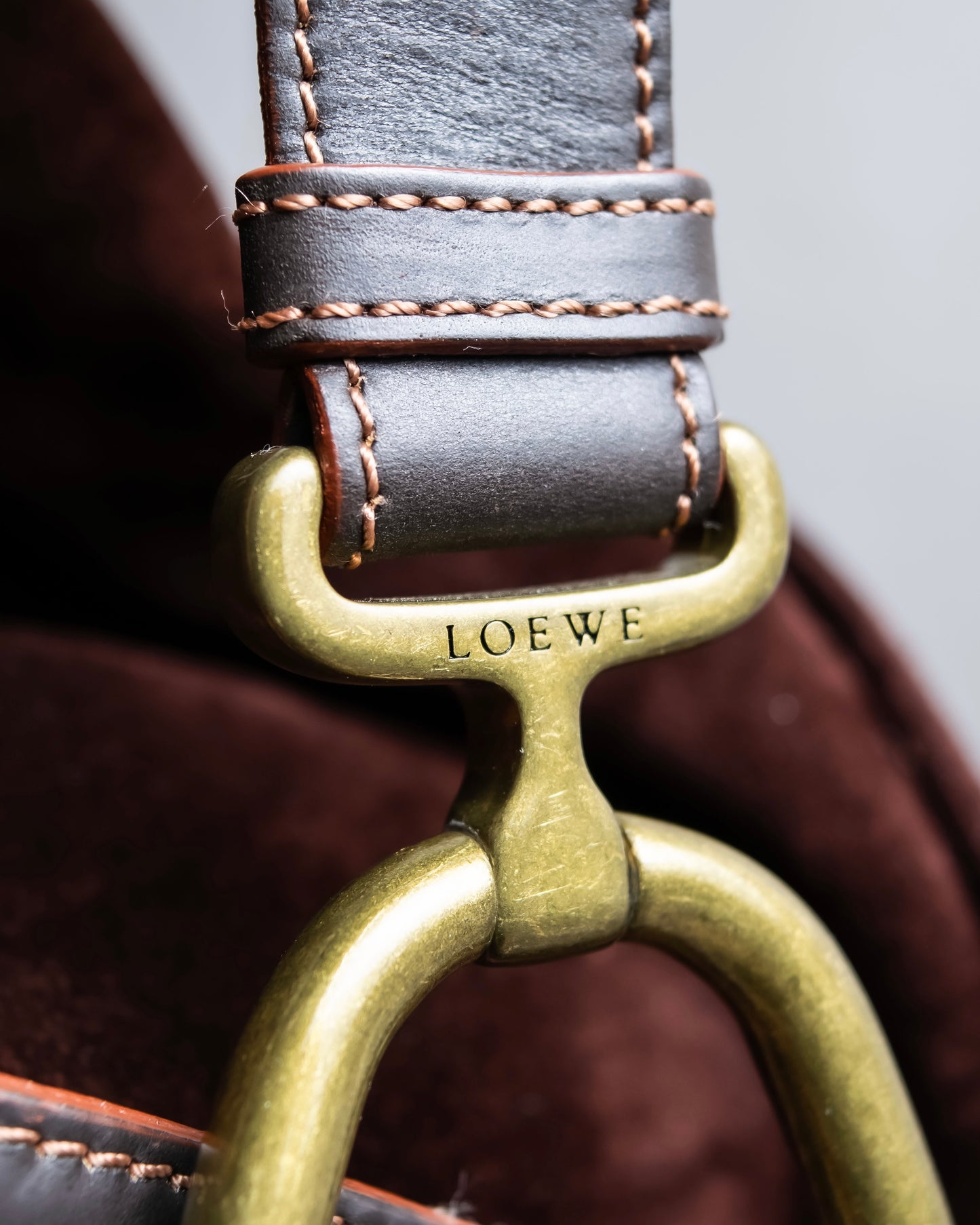 "LOEWE"  Leather suede design drawstring one shoulder bag