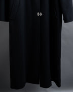 "CELINE" Hedi Slimane period metal buckle design long coat