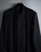 "BARBERINI" Minimalist detail 100% cashmere stand collar coat
